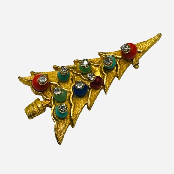 Vintage Hattie Carnegie Christmas Tree Brooch - Picture 3 of 5